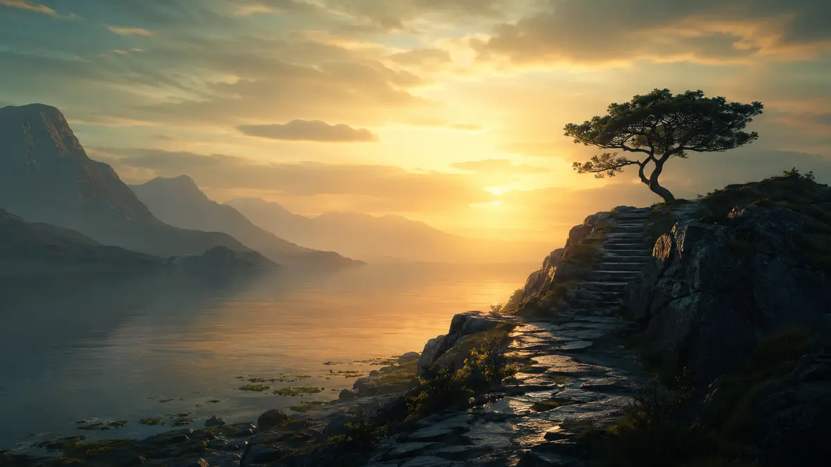 Dawn Lake wallpaper preview